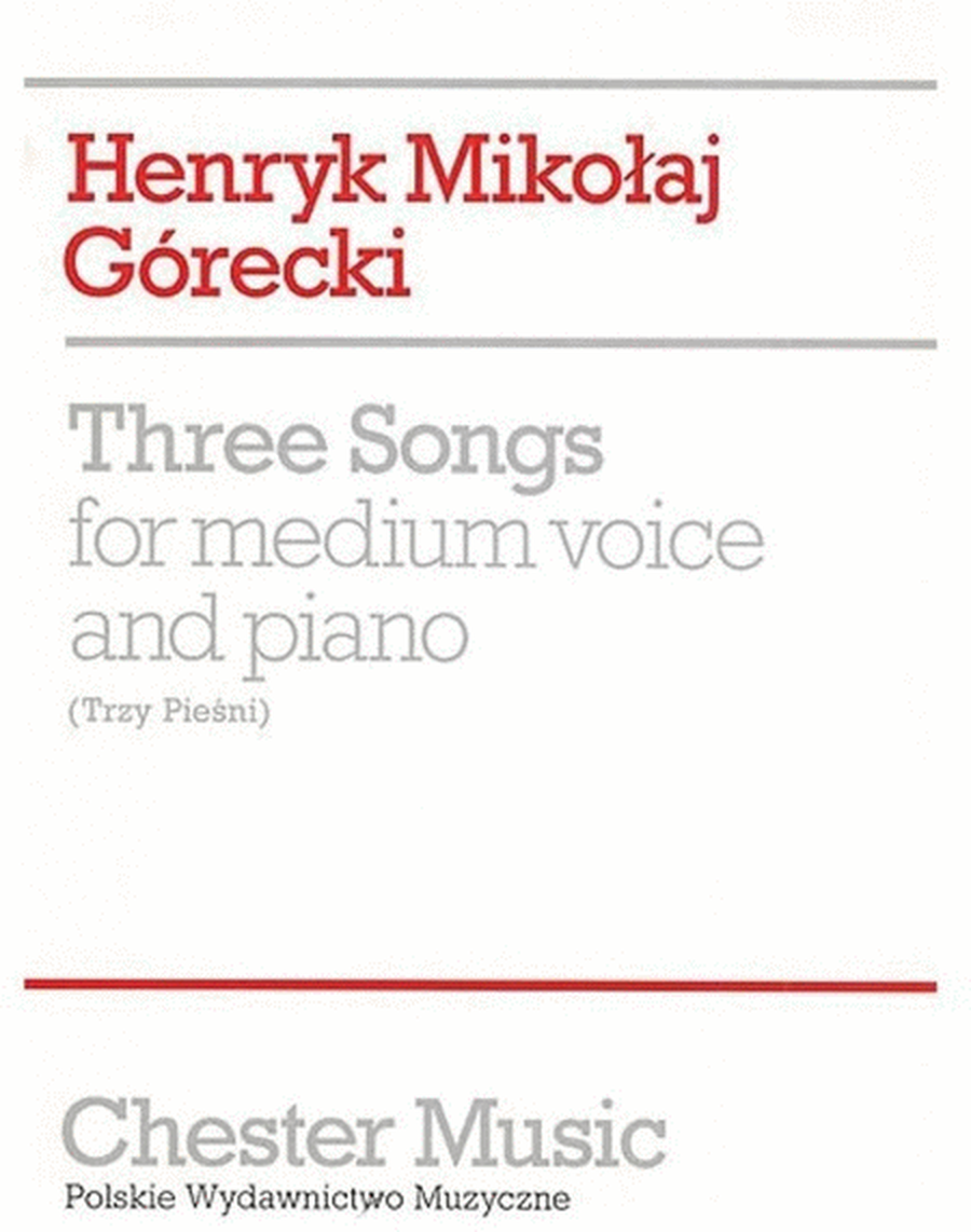 Gorecki 3 Songs Op 3 Medium Voi/Piano