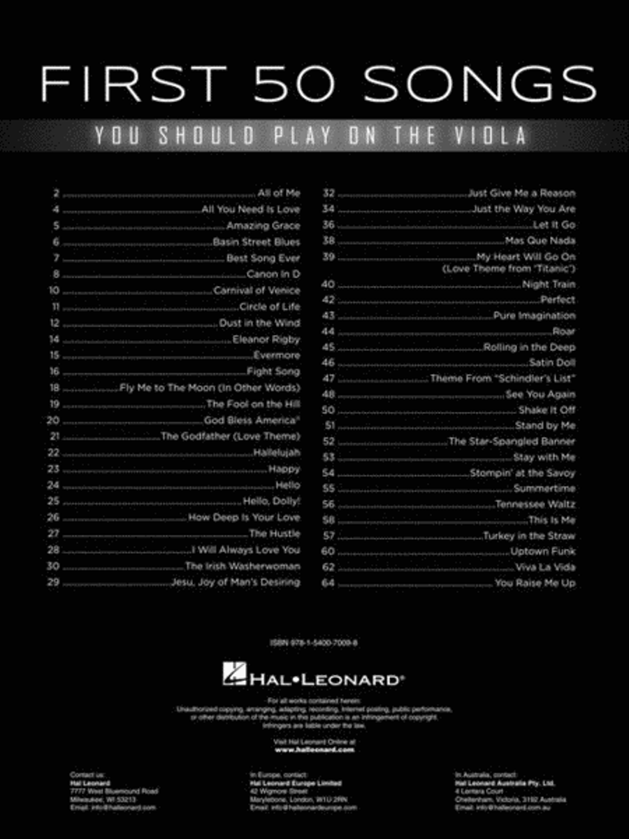 First 50 Songs You Should Play on the Viola Viola Solo scores gallery preview page 3