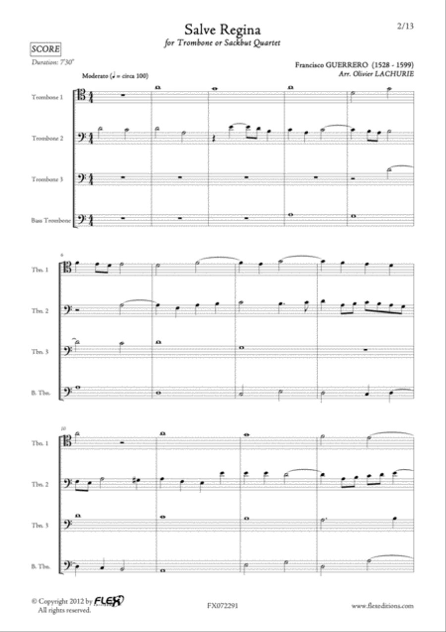 Salve Regina Trombone Quartet scores gallery preview page 2