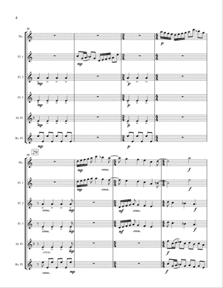 Olympic Prelude for Flute Choir Flute Choir scores gallery preview page 4