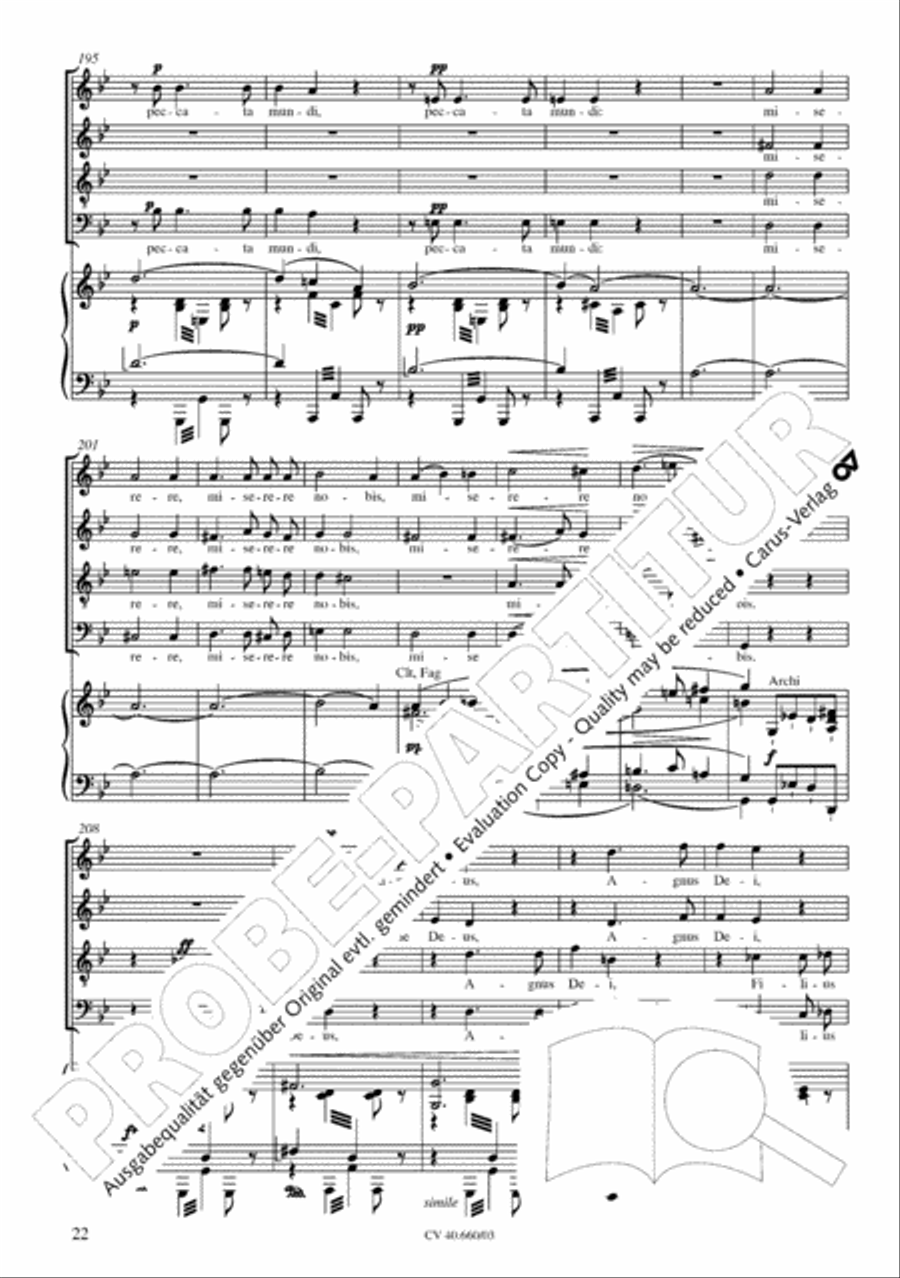 Mass in E flat major (Messe in Es) SATTB scores gallery preview page 23