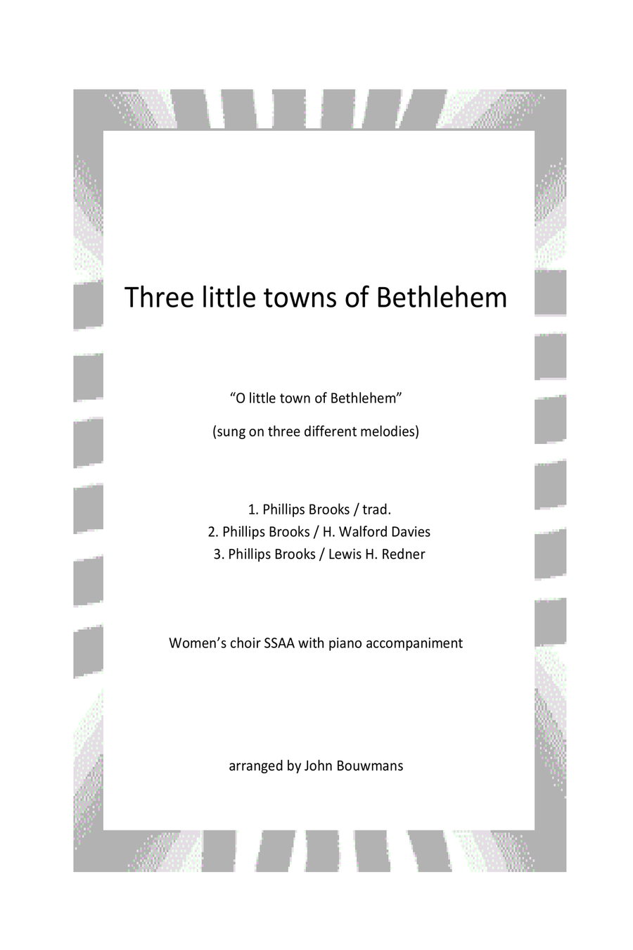 Three little towns of Bethlehem SSAA scores gallery preview page 1