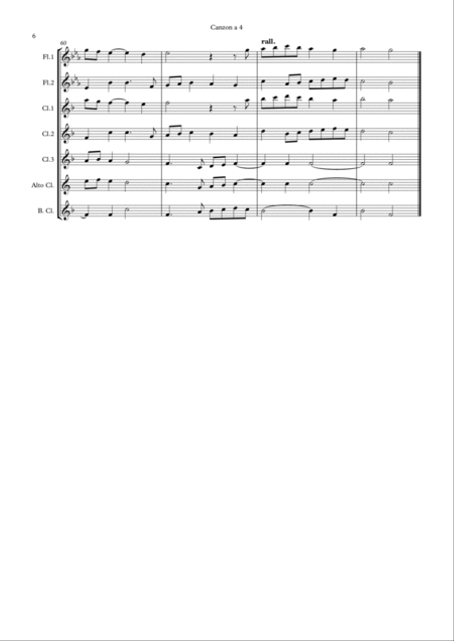 Canzon a 4 - Giovanni Gabrieli Woodwind Ensemble scores gallery preview page 6