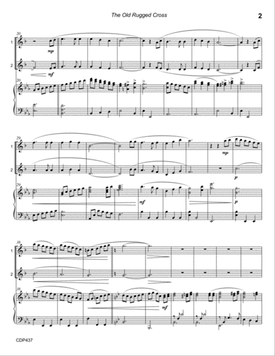 THE OLD RUGGED CROSS - CLARINET DUET with Piano Accompaniment Clarinet Duet scores gallery preview page 2