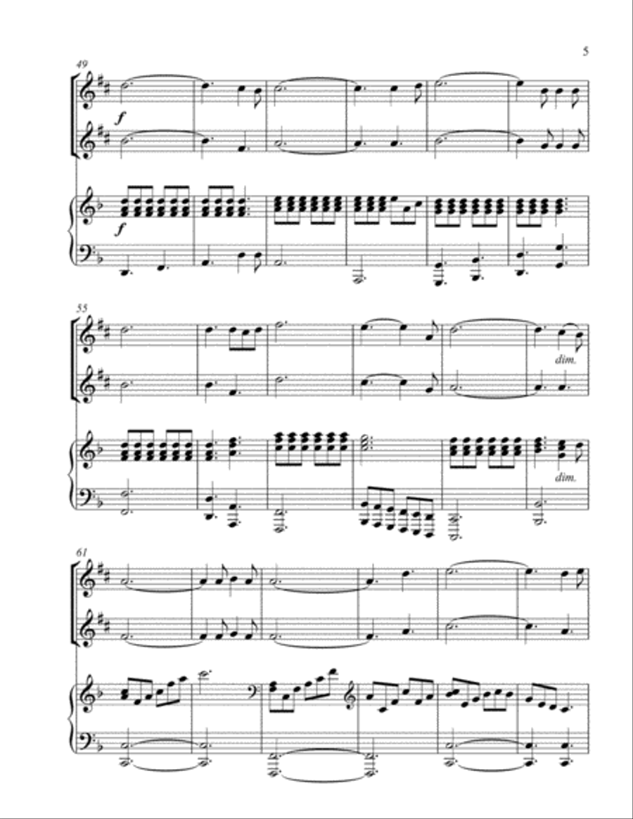 A Holy, Silent Night (treble Eb instrument duet) Woodwind Duet scores gallery preview page 6