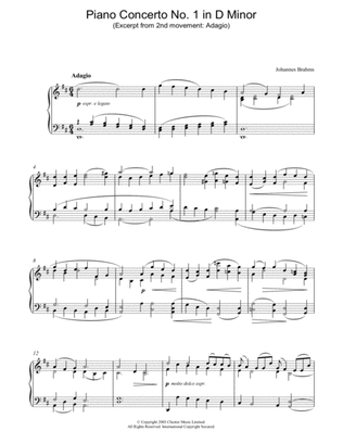 Book cover for Piano Concerto No. 1 in D Minor (Excerpt from 2nd movement: Adagio)