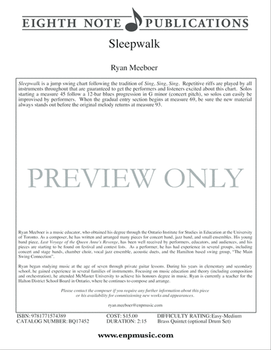 Sleepwalk Brass Ensemble scores gallery preview page 2