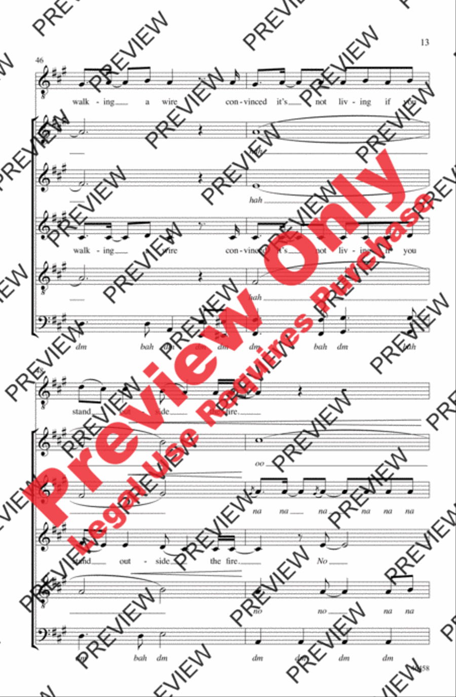 Standing Outside the Fire 4-Part scores gallery preview page 13