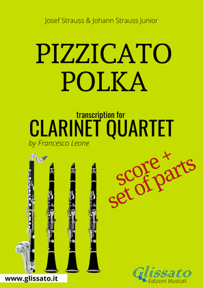 Book cover for Pizzicato polka - Clarinet Quartet (score & parts)