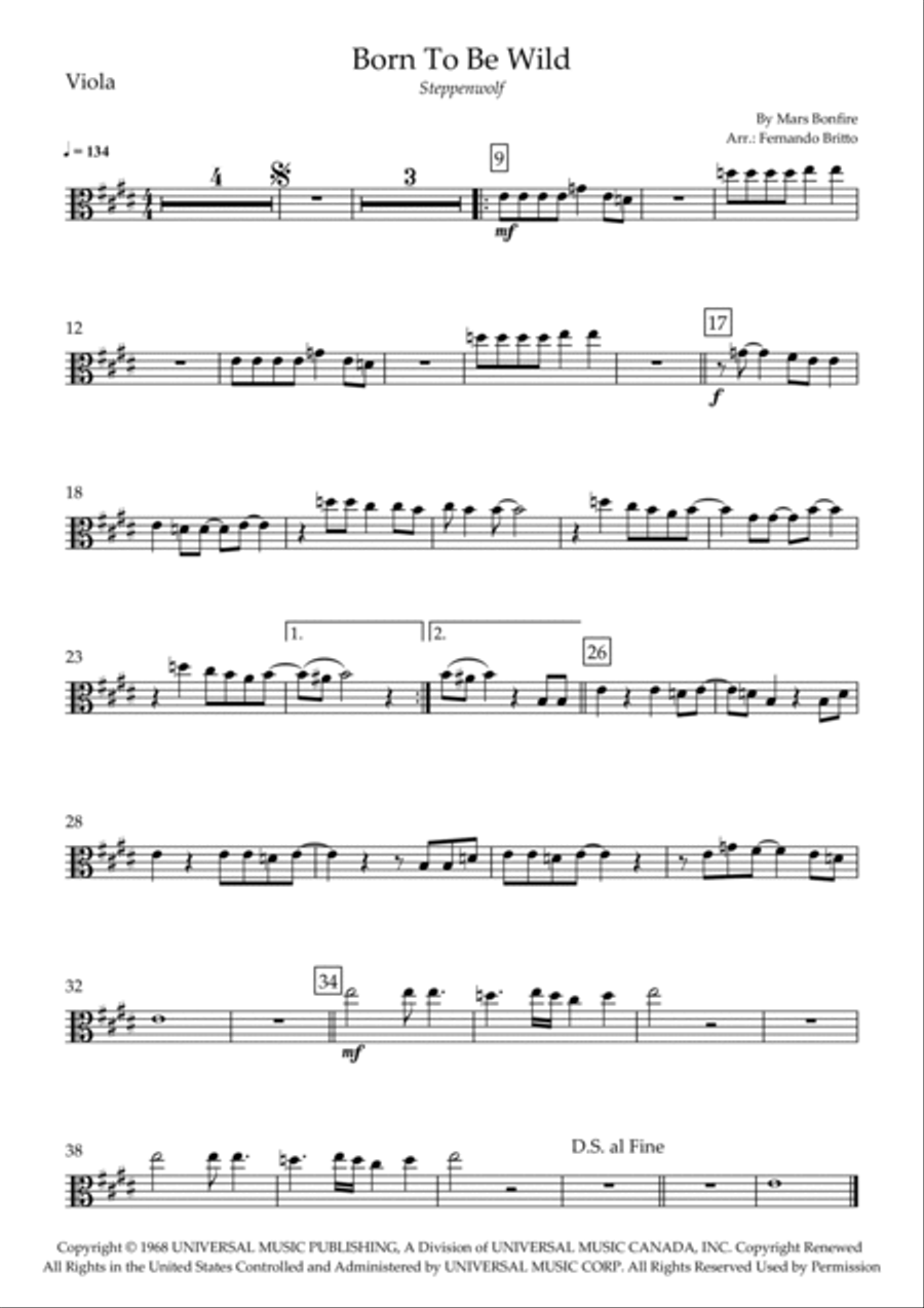 Born To Be Wild Born To Be Wild Viola scores gallery preview page 3