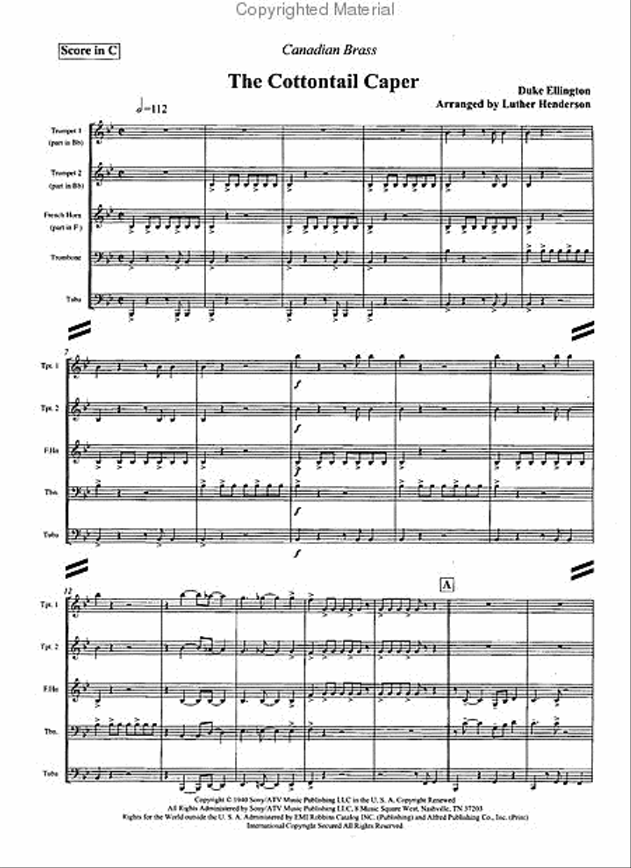 3 Classic Duke Quintets 3 Classic Duke Quintets Brass Quintet scores gallery preview page 2