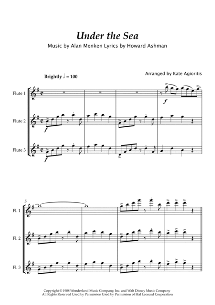 Under The Sea Flute Trio scores gallery preview page 2