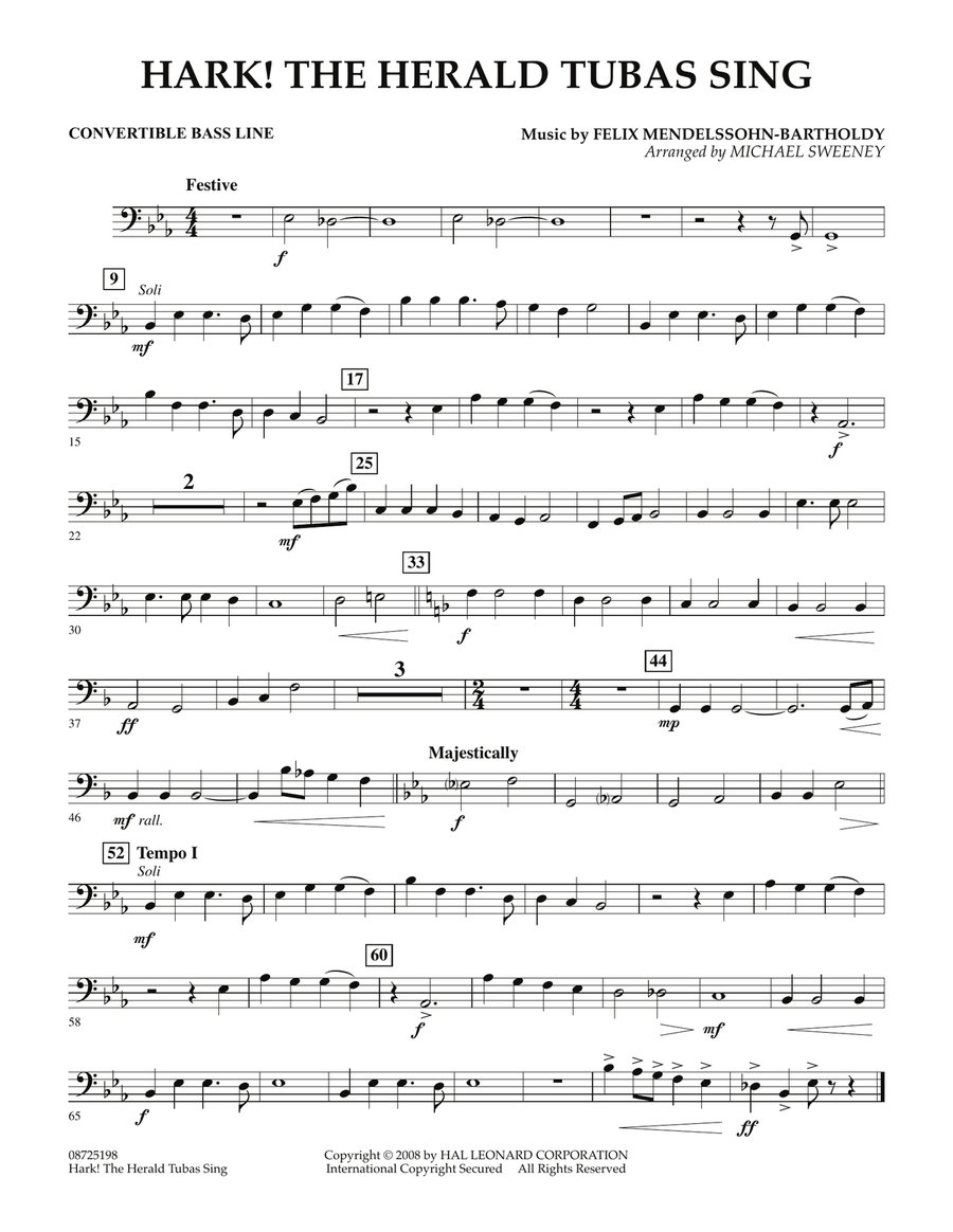 Hark! The Herald Tubas Sing - Convertible Bass Line Concert Band scores gallery preview page 1
