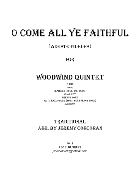 O Come All Ye Faithful for Woodwind Quintet image number null