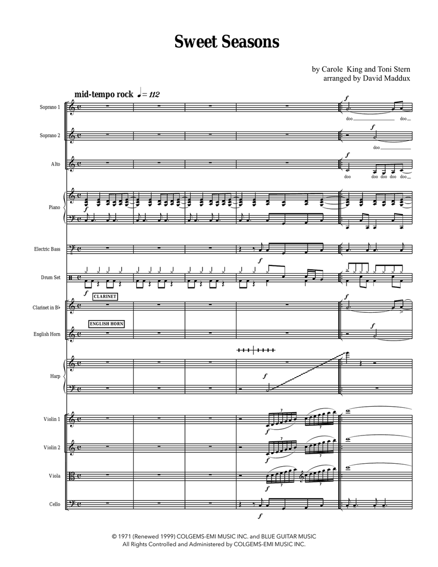 Sweet Seasons by Carole King Large Ensemble - Digital Sheet Music