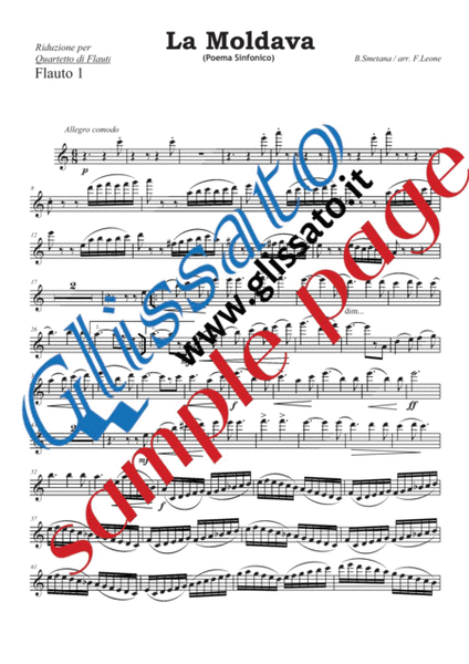 The Moldau - Flute Quartet (score & parts) image number null