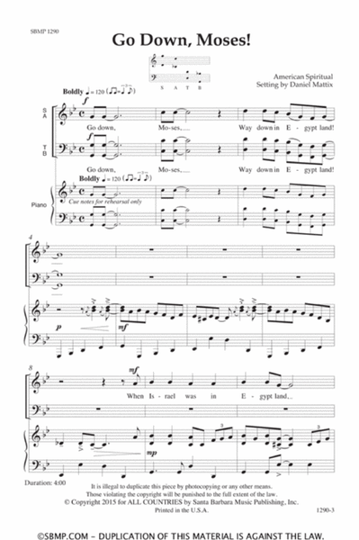 Go Down Moses - SATB Octavo image number null