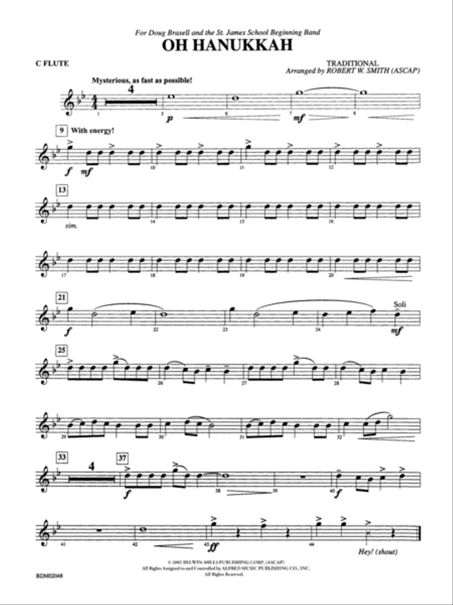 Oh Hanukkah: Flute Concert Band scores gallery preview page 1