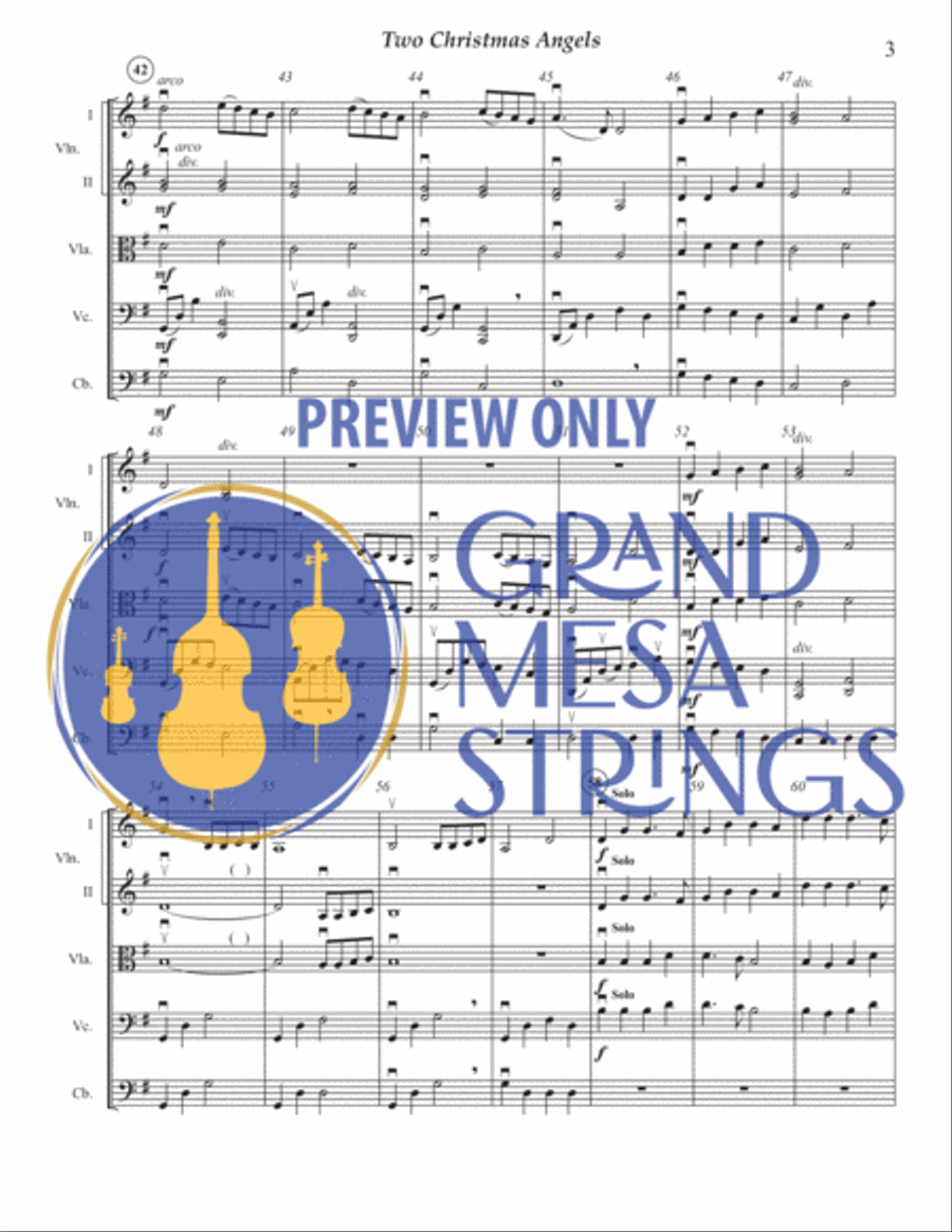 Two Christmas Angels String Orchestra scores gallery preview page 4