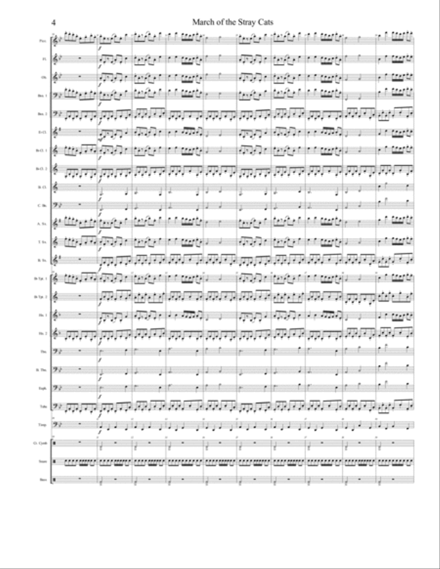March of the Stray Cats March of the Stray Cats Concert Band scores gallery preview page 4