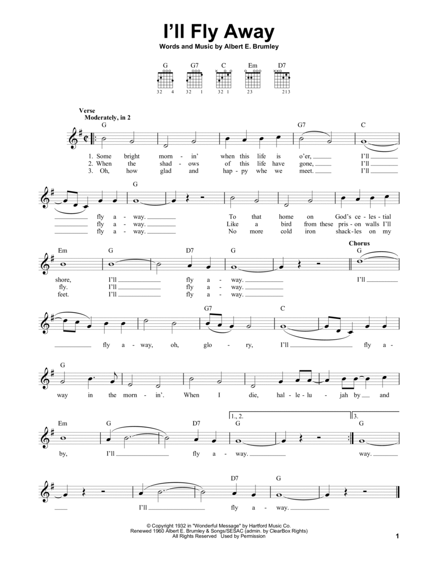 I'll Fly Away Acoustic Guitar scores gallery preview page 1