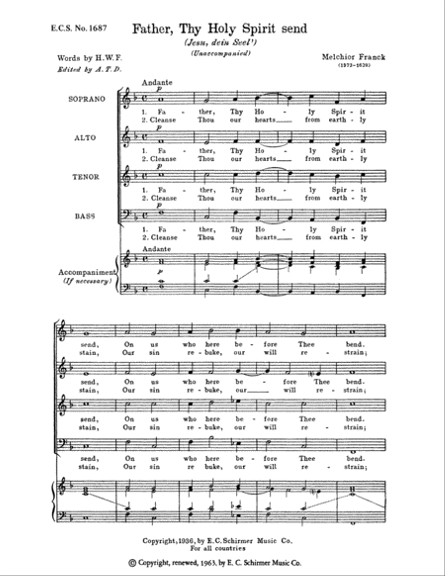 Father, Thy Holy Spirit Send 4-Part scores gallery preview page 2