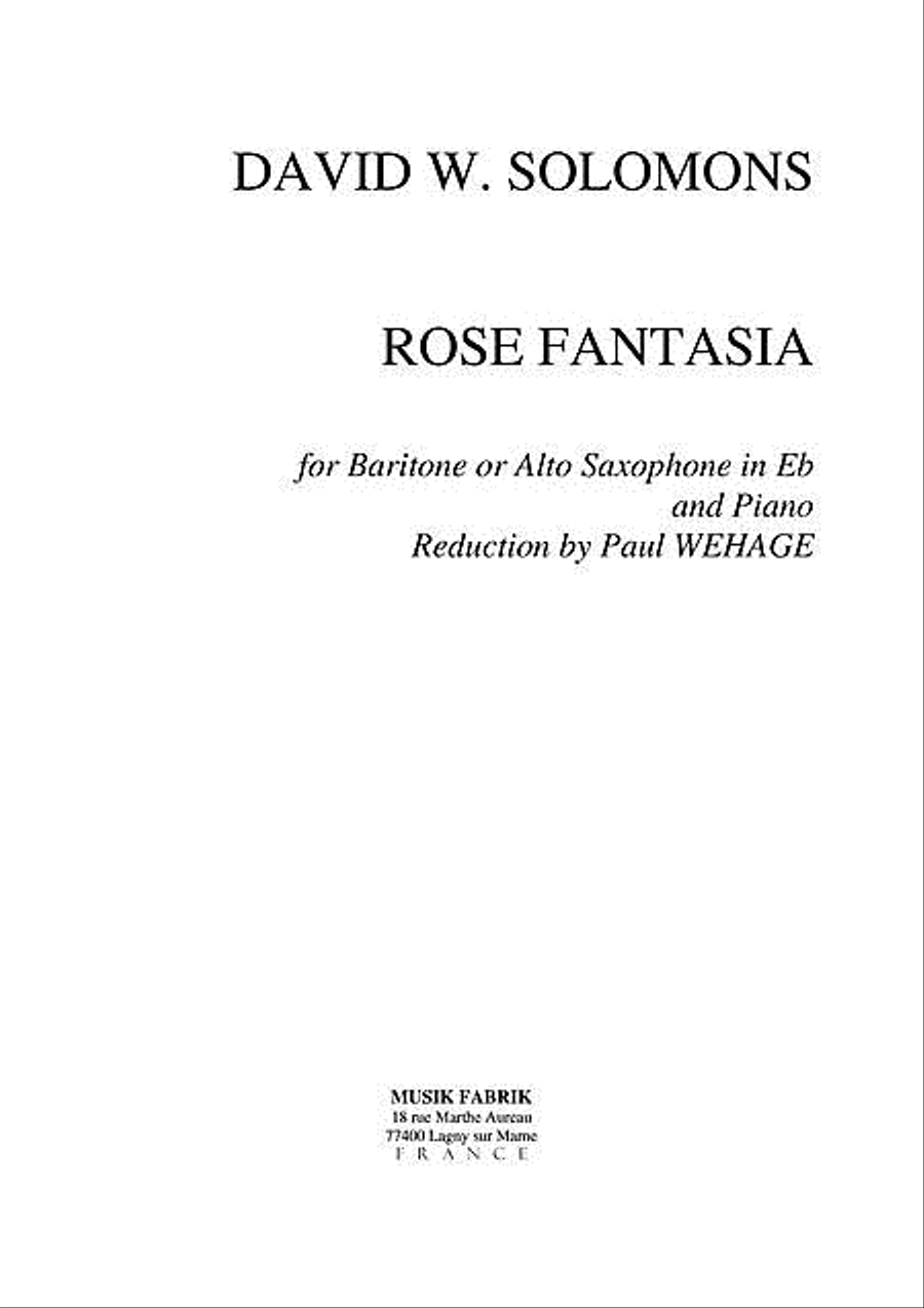 Rose Fantasia Rose Fantasia Baritone Saxophone scores gallery preview page 1