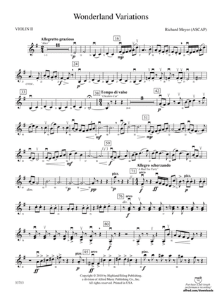 Wonderland Variations: 2nd Violin