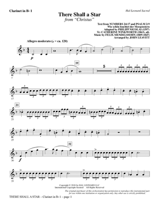 Book cover for There Shall a Star (arr. John Leavitt) - Bb Clarinet 1
