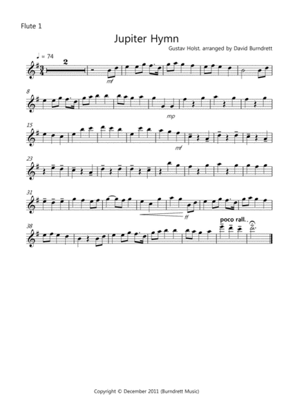 Jupiter Hymn for Flute Quartet image number null