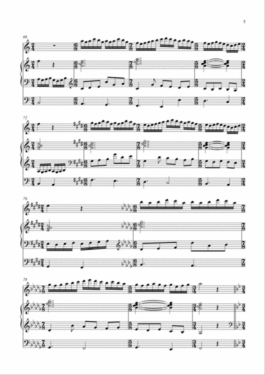 Fantasia on the Themes by M.K. Ciurlionis for Flute and Organ, Op. 11 (2013) Woodwind Duet scores gallery preview page 5