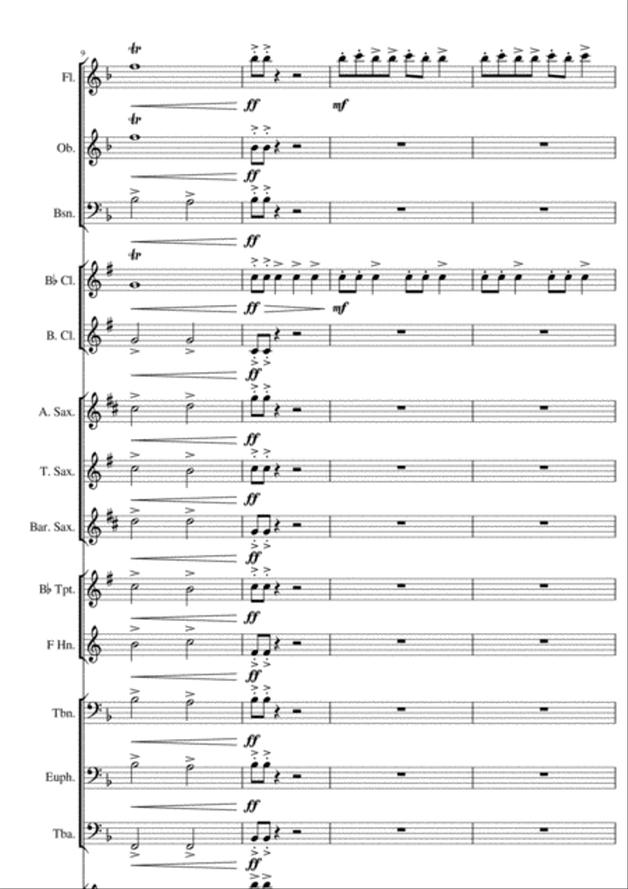 Space Rocket Adventure Concert Band scores gallery preview page 3