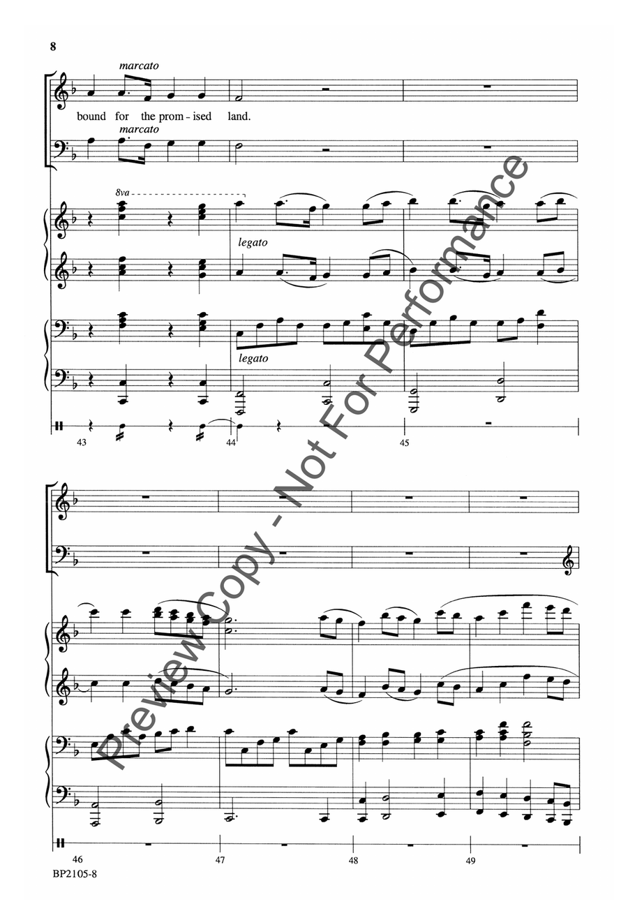 I Am Bound for the Promised Land 4-Part scores gallery preview page 9