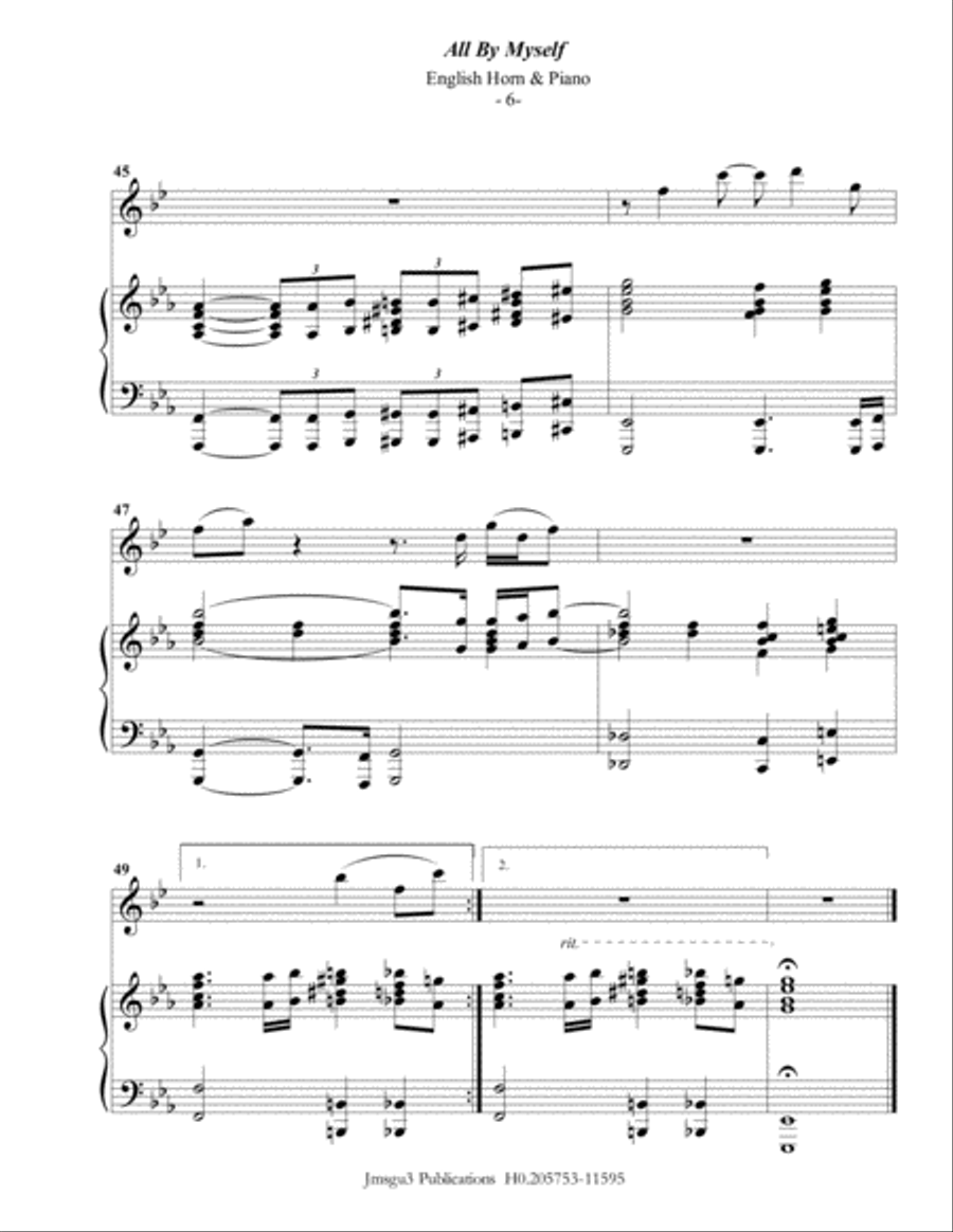 All By Myself All By Myself English Horn scores gallery preview page 6