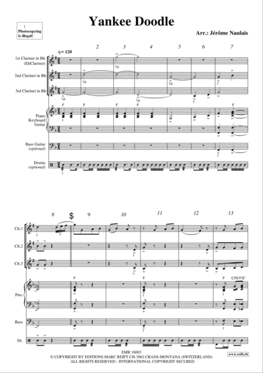 Yankee Doodle Clarinet scores gallery preview page 3