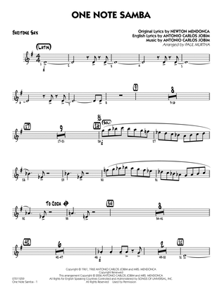 One Note Samba (arr. Paul Murtha) - Baritone Sax