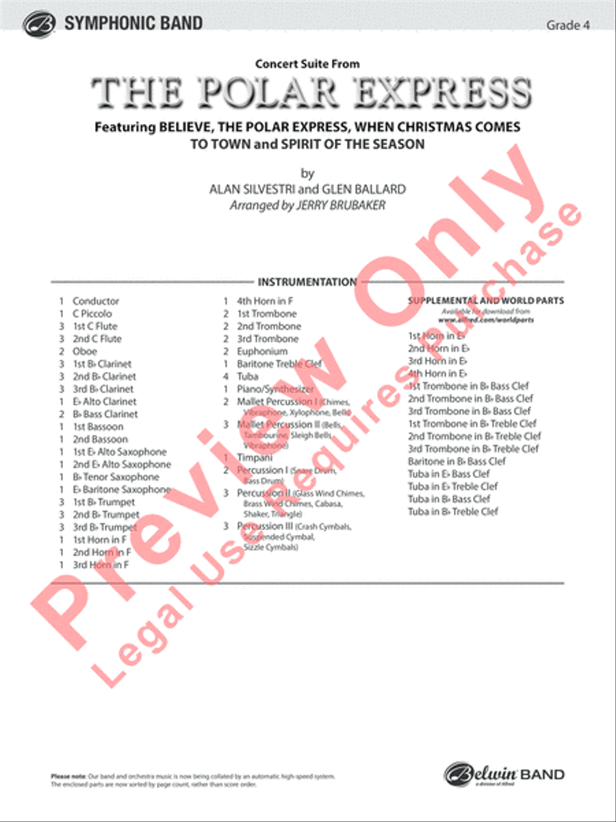 The Polar Express, Concert Suite from Concert Band scores gallery preview page 2