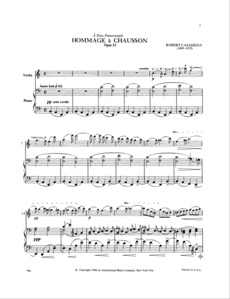 Hommage A Chausson, Opus 51 Violin Solo scores gallery preview page 2
