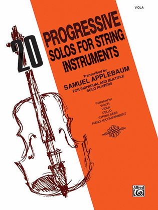 Book cover for 20 Progressive Solos for String Instruments - Viola