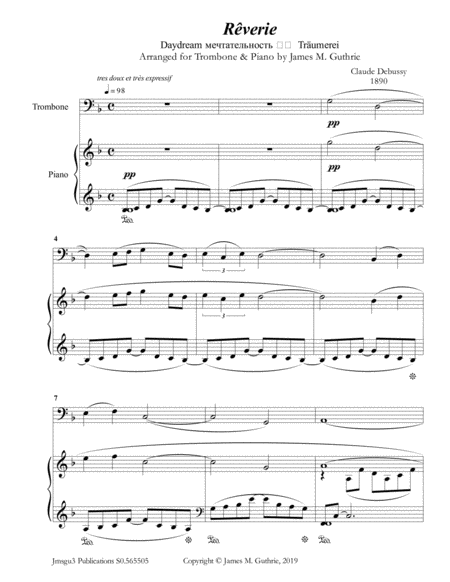 Debussy: Reverie for Trombone & Piano image number null