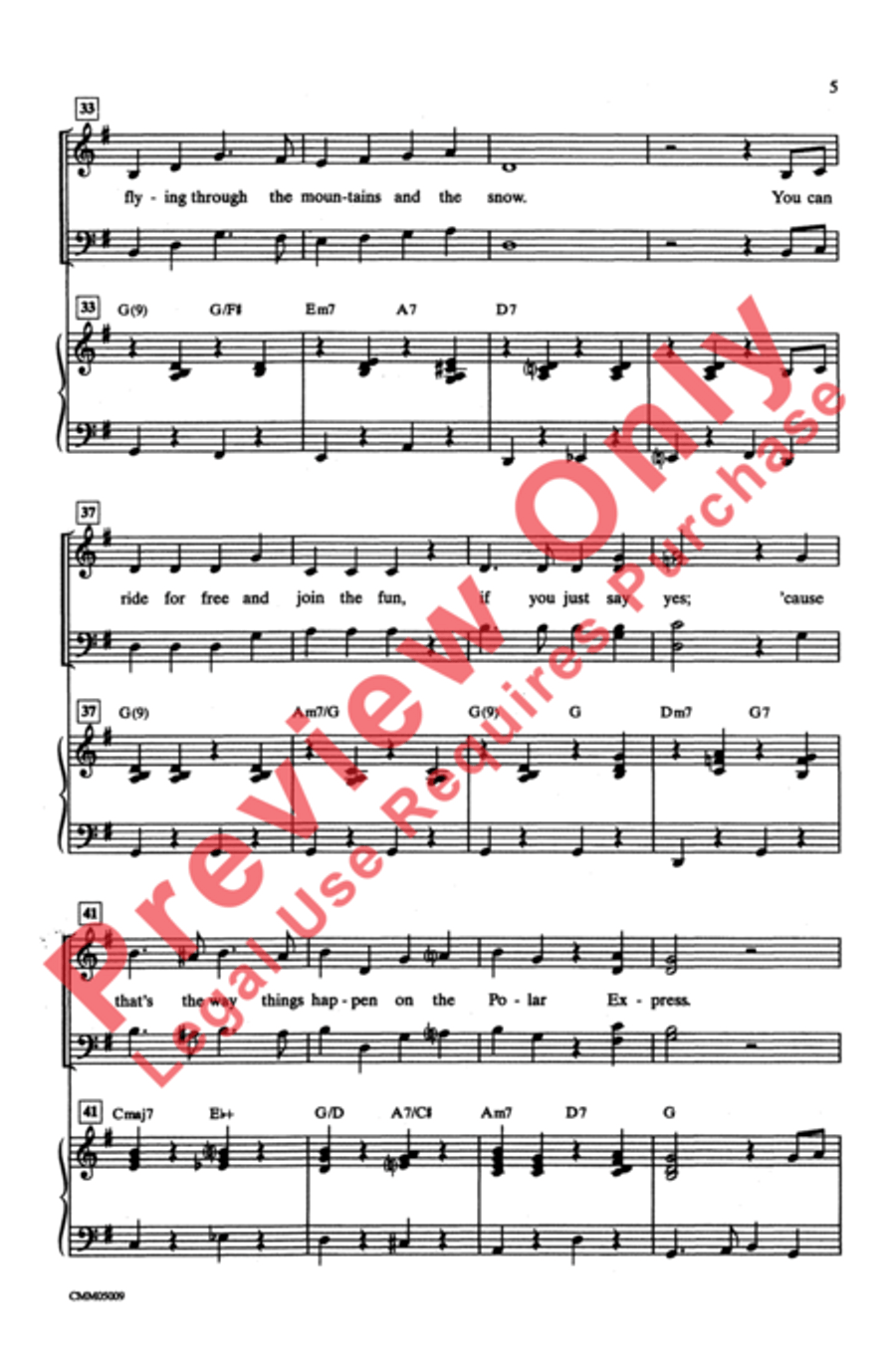 The Polar Express: A Choral Medley 4-Part scores gallery preview page 6