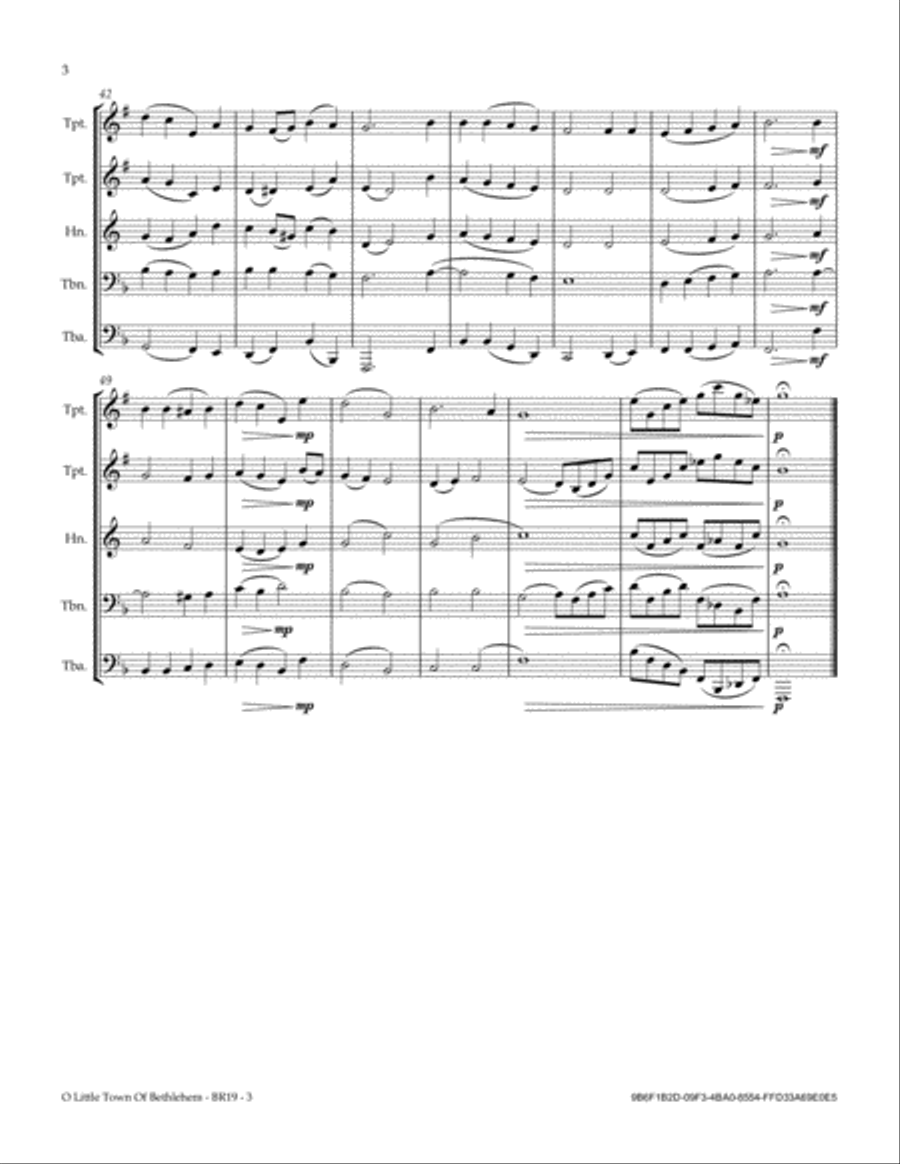 O Little Town Of Bethlehem Brass Ensemble scores gallery preview page 4