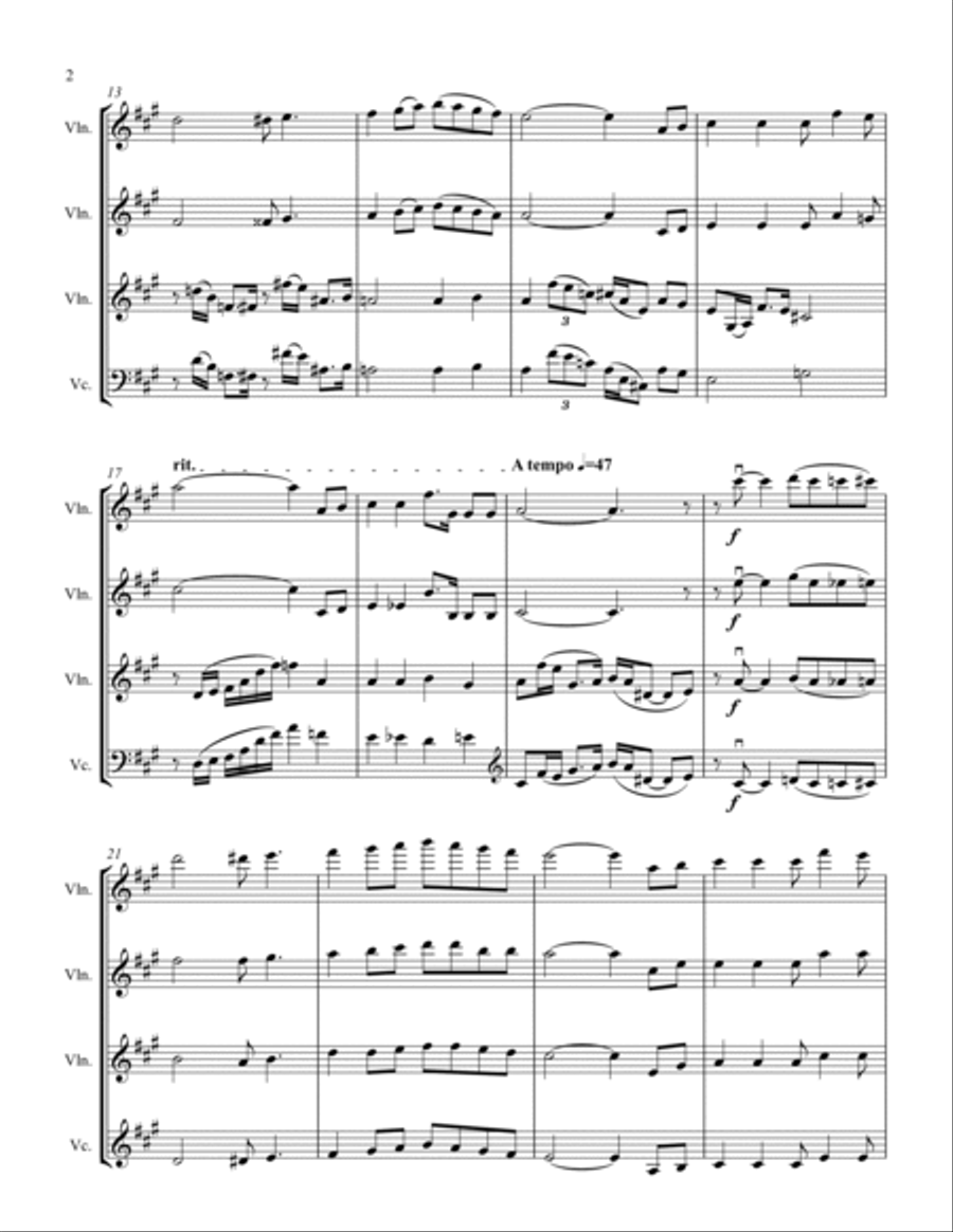 White Christmas String Quartet scores gallery preview page 2