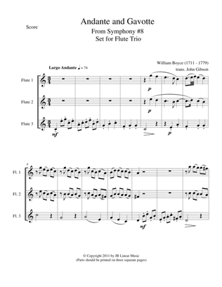 Andante and Gavotte by William Boyce for Flute Trio