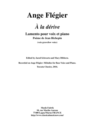 Ange Flégier: À la dérive for bass voice and piano