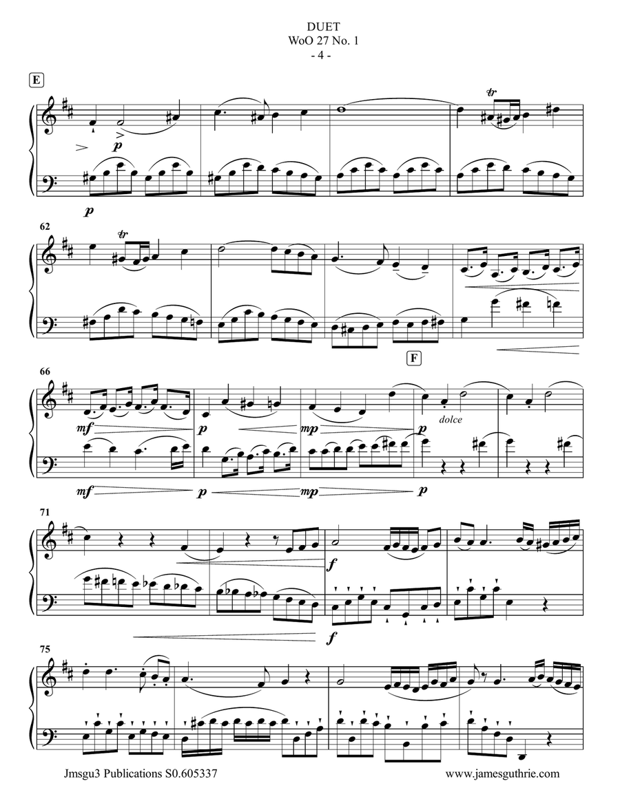 Beethoven: Three Duets WoO 27 for Clarinet & Cello by Ludwig van