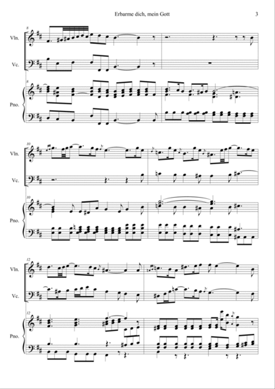 Erbarme dich, mein Gott Erbarme dich, mein Gott Piano Trio scores gallery preview page 3
