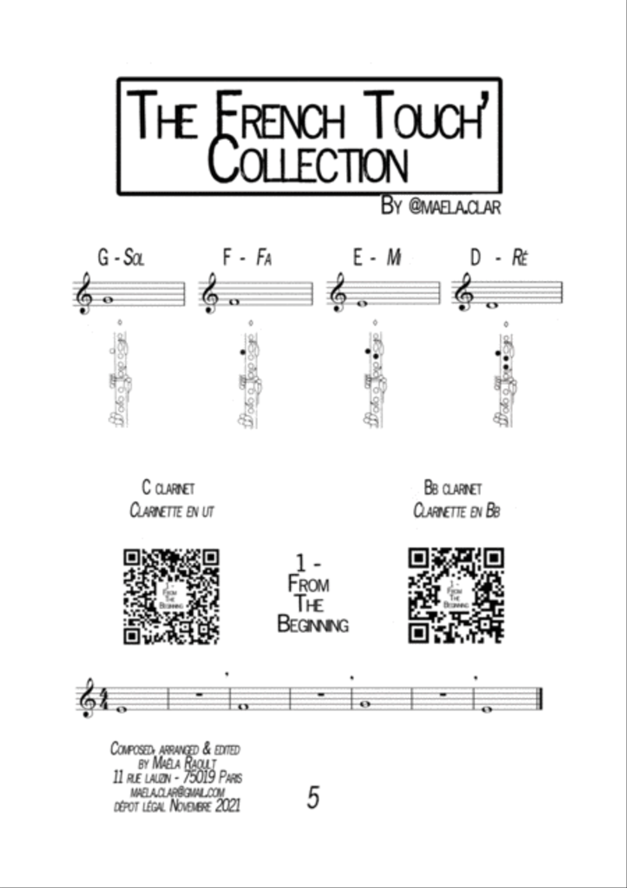 The french touch collection - Book 1 : Absolute beginner B-Flat Clarinet scores gallery preview page 6