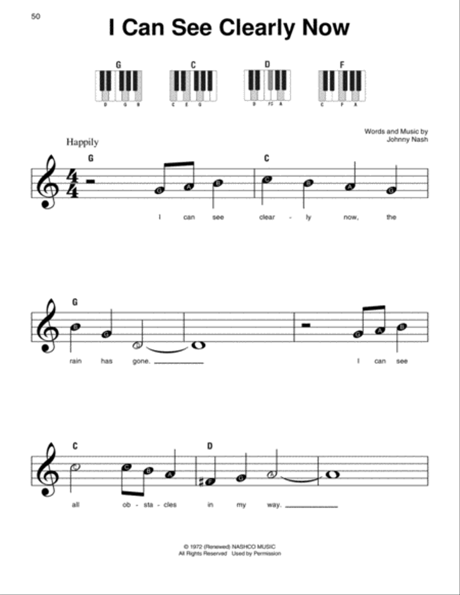 I Can See Clearly Now I Can See Clearly Now Easy Piano scores gallery preview page 1