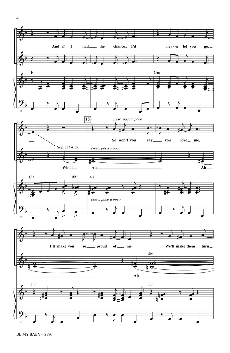 Be My Baby SSA scores gallery preview page 2